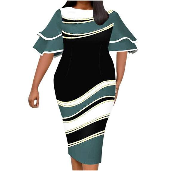 Fengqque Plus Size Women's Summer Dresses Loose Fit Flowing Pleats Bohemian Elegant Girls Doll Dresses Sunny Beach Party Vintage A-Line Casual Party Dresses