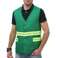 thumbnail image 1 of Fengqque Safety Jacket for Men,Sleeveless V-neck Breathable Mesh Waterproof High Visibility Reflective Jacket with Pockets and Zipper Workwear Jacket Green XXL, 1 of 9