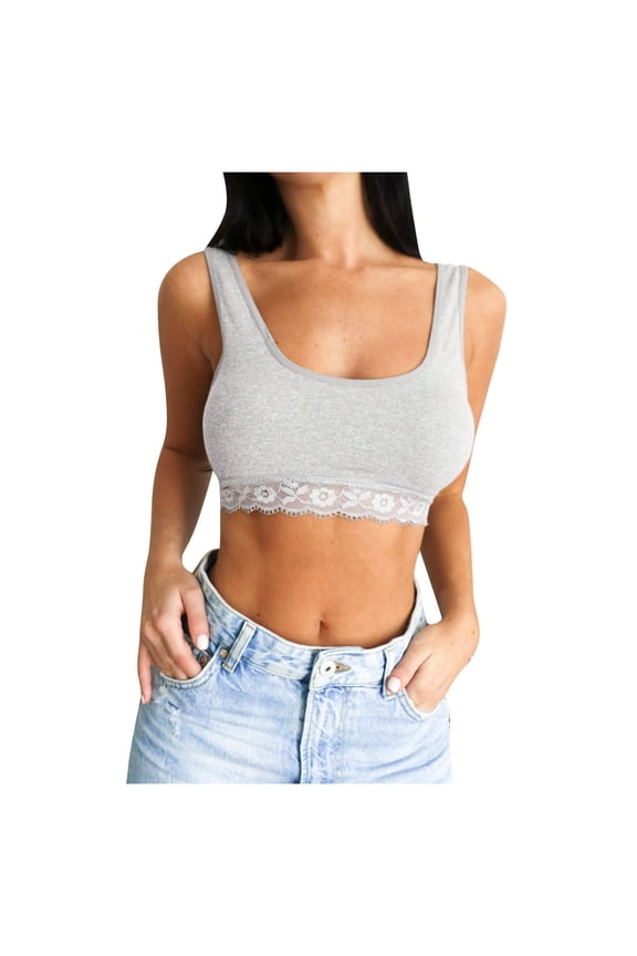 Sexy Women Elastic Cage Bra Lace Camisole Tank Tops Bra Bustier Crop