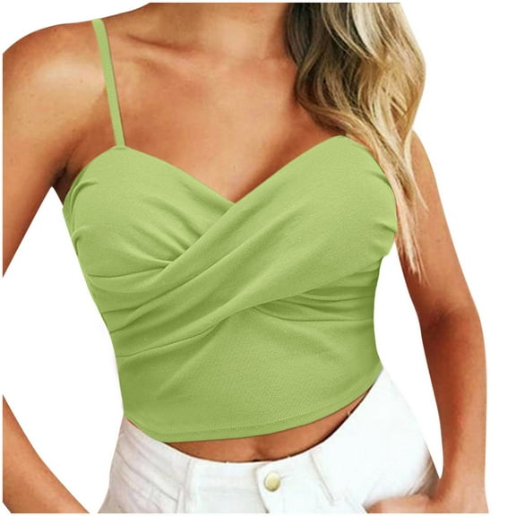 Fengqque Sexy Womens Lace V-Neck Sleeveless Shirt Casual Workout Sports Bra Tank Tops