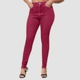 thumbnail image 1 of Fengqque Skinny Jeans for Women Trendy High Waisted Elastic Waist Soft Stretchy Denim Pants Sweatpant Jeggings Wine 6(M), 1 of 5