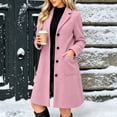 thumbnail image 1 of Fengqque Trench Coat for Women with Pockets Stand collar Single Breasted Peacoat Casual Fall Winter Coat for Women Outerwear Office, 1 of 5