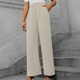 thumbnail image 1 of Fengqque Wide Leg Pants Women's High Elastic Waisted in the Back Business Work Trousers Straight Suit Pants Dress Pants Beige 10(XL), 1 of 8