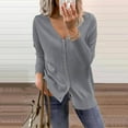 thumbnail image 1 of Fengqque Women Buttons Long Sleeve Casual Solid Short Coat Cardigan Blouse, 1 of 4