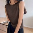 thumbnail image 1 of Fengqque Women Crewneck Loose Fit Tank Top Sleeveless Summer Tops Women's Basic Tee Tank Top Coffee L(L), 1 of 6