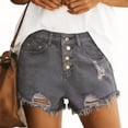 thumbnail image 1 of Fengqque Women Plus Size Denim Shorts High Waisted Skinny Stretchy Summer Frayed Raw Hem Distressed Ripped Short Jeans Gray M(M), 1 of 8