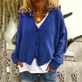 thumbnail image 1 of Fengqque Women Solid V-Neck Buttons Casual Stretchy Knitted Sweater Cardigan Coat, 1 of 9
