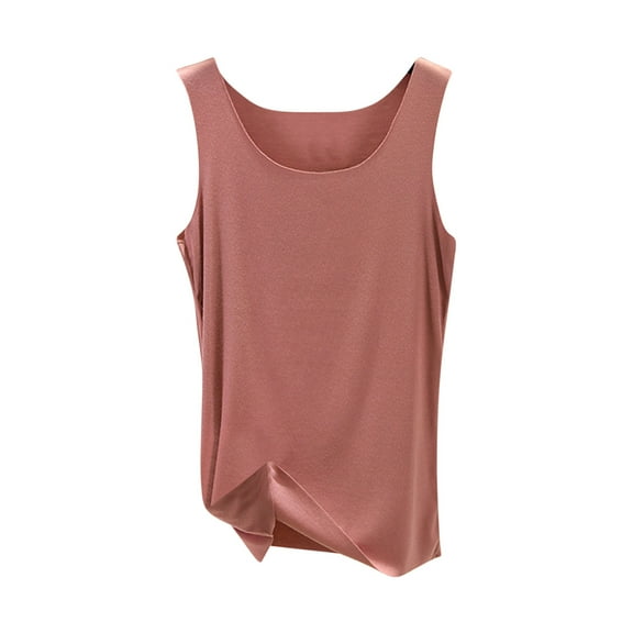 Fengqque Women Tank Summer Solid Color Round-Neck Sleeveless Casual Tunic Blouse