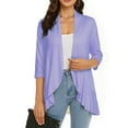 thumbnail image 1 of Fengqque Women's 3/4 Sleeve Casual Comfortable Solid Color Cardigan Top Blouse, 1 of 5