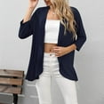 thumbnail image 1 of Fengqque Women's 3/4 Sleeve Casual Comfortable Solid Color Cardigan Top Blouse, 1 of 9
