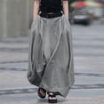thumbnail image 1 of Fengqque Women's A-Line Elastic High Waist Work Stretchy Skirt Solid Color Casual Women's Maxi Skirts Gray XL(XL), 1 of 7