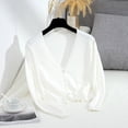 thumbnail image 1 of Fengqque Women's Button Down Cardigan Sweaters Fall Long Sleeve V-neck Soft Casual Loose Knit Coat White XXXL(XXXL), 1 of 3