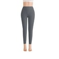 thumbnail image 1 of Fengqque Women's Casual Daily Velvet Keep Warm Solid Color High Waisted Yoga Leggings Bottom Pants Gray XL(XL), 1 of 1