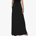 thumbnail image 1 of Fengqque Women's Casual Elastic High Waist A Line Maxi Skirt Elastic Waist Drawstring Solid Color Women's Maxi Skirts with Pockets Black 4(S), 1 of 6