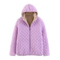 thumbnail image 1 of Fengqque Women's Casual O-Neck Hood Solid Color Long Sleeve Loose Cotton Coat, 1 of 4