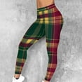 thumbnail image 1 of Fengqque Women's Christmas Plaid Printed Fashionable Elastic Leggings Fitness Running Casual Yoga Pants Green XL(XL), 1 of 9