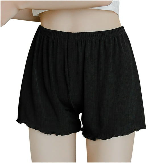 Fengqque Women's Clearance Pants Summer Solid Color Stretch Beach Shorts Large Size Cotton Linen Pants Leggings High Rlasticity Large Size Half Pants Can Be Worn Externally Slim Fitting Leggings S-4XL