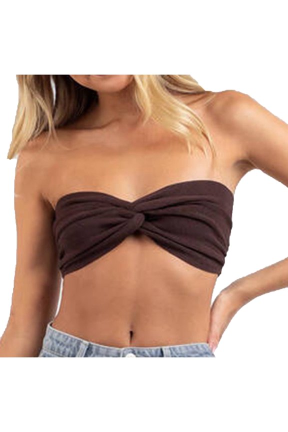 Women's Color Knitted Wool Casual Bra Vest Tops