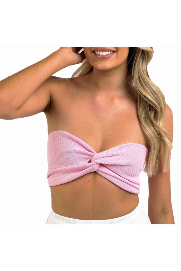 Women's Color Knitted Wool Casual Bra Vest Tops