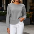 thumbnail image 1 of Fengqque Women's Crew Neck Sweatshirt Loose Pullover Long Sleeve Raglan Sleeve Shirts Solid Color Soft Tops Gray-B XL, 1 of 7