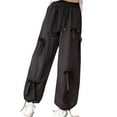 thumbnail image 1 of Fengqque Women's Fashion Baggy Sweatpants Elastic Waist Casual Bow Wide Leg Pants Y2K Going Out Travel Pants Black 12(XXL), 1 of 5