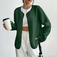 thumbnail image 1 of Fengqque Women's Fashionable and Comfortable Long Sleeve Round Neck Loose Cardigan Soft Jacket Green L(L), 1 of 2