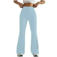 thumbnail image 1 of Fengqque Women's Fashionable and Comfortable Tight-fitting Flare Leggings High Waisted Butt Lifting Yoga Pants Light Blue 10(XL), 1 of 4
