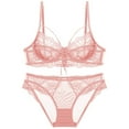 thumbnail image 1 of Fengqque Women's French Sexy Gathering Large Size Bra Set Ultra-Thin Big Breasts Shows Small Collection, 1 of 5
