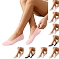 thumbnail image 1 of Fengqque Women's Lace No Show Socks Low Cut Non Slip, Invisible with Flats, Pumps, Boat Liner Socks White Free Size(Free Size), 1 of 5
