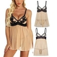 thumbnail image 1 of Fengqque Women's Lace Pajamas Sexy Seductive Suspender Nightdress, 1 of 9