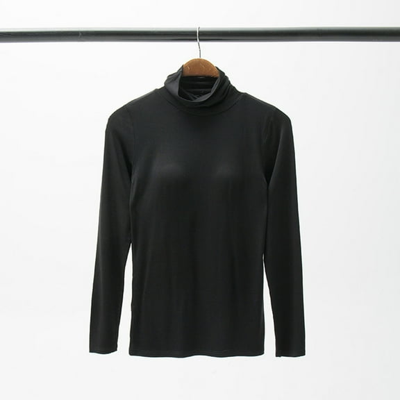 Fengqque Women's Long Sleeve Shirts V-neck Color Blocked Tunic Tops Dressy Casual Basic Tees Blouse Loose Fit Black M(M)