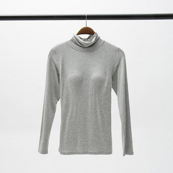 Fengqque Women's Long Sleeve Shirts V-neck Color Blocked Tunic Tops Dressy Casual Basic Tees Blouse Loose Fit Gray XXXL(XXXL)