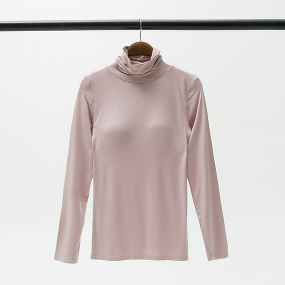 Fengqque Women's Long Sleeve Shirts V-neck Color Blocked Tunic Tops Dressy Casual Basic Tees Blouse Loose Fit Pink XL(XL)