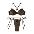 thumbnail image 1 of Fengqque Women's New Sexy Split Bikini Swimsuit Solid Split Swimsuit Set, 1 of 5