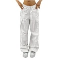 thumbnail image 1 of Fengqque Women's Outdoor Cargo Pants Lightweight Joggers Elastic Waist Athletic Hiking Casual Travel Pant with Pocket White XXL(XXL), 1 of 8