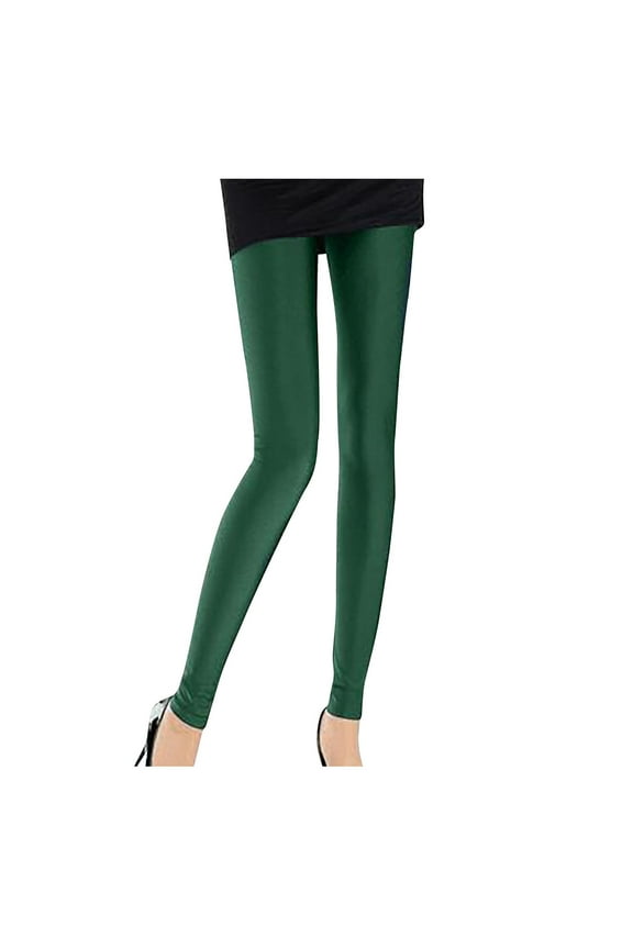 Women's Soft Leggings to Keep Warm Women's Elastic Cropped Trousers Slimming Candy Color Fluorescent Leggings