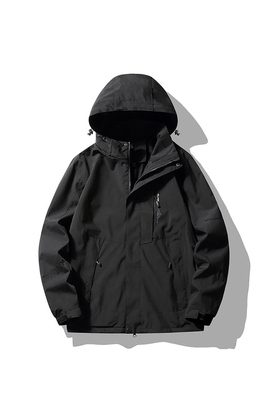 Women's Softshell Warm Outdoor Windbreaker Waterproof Zipper Long Cycling Bike Coat Outdoor Single-layer Sprinker Suit Casual Lapel Zipper Loose Soft Hooded Coat