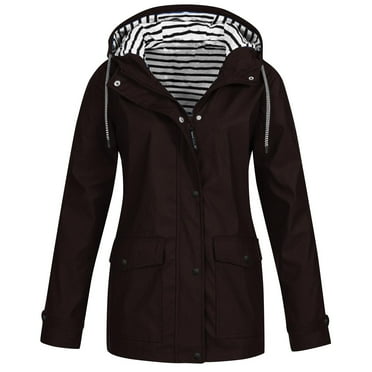 Fengqque Women's Softshell Warm Outdoor Windbreaker Waterproof Zipper Long Cycling Bike Coat Solid Rain Jacket Outdoor Jackets Hooded Raincoat Windproof