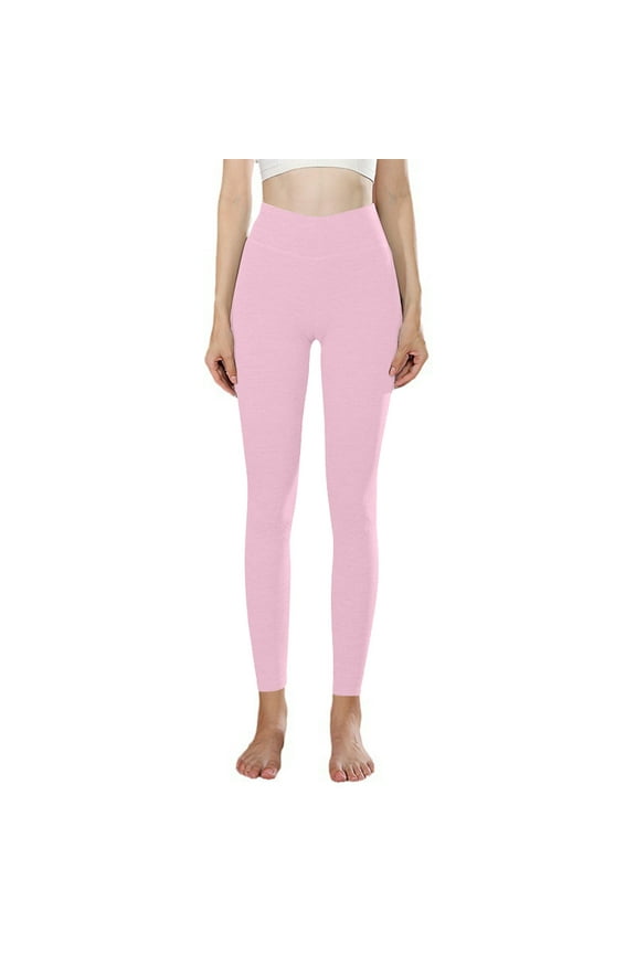 Women's Solid Color German Velvet Seamless Sports Lifting Buttocks Tight Fitting Long Pants Pink 12(XXL)