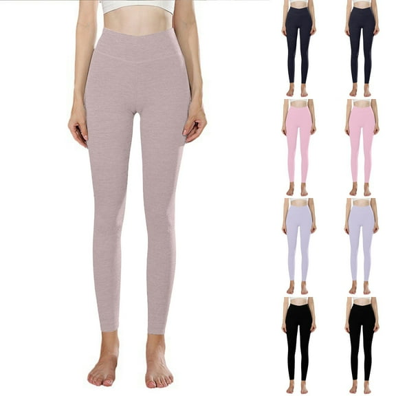 Fengqque Women's Solid Color German Velvet Seamless Sports Lifting Buttocks Tight Fitting Long Pants Purple 10(XL)