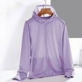 thumbnail image 1 of Fengqque Women's Sun Protection Hoodie Jacket Lightweight Long Sleeve Sun Shirt UV Hoodie with Pocket,Sunscreen Tops for Women Purple XXXL(XXXL), 1 of 5
