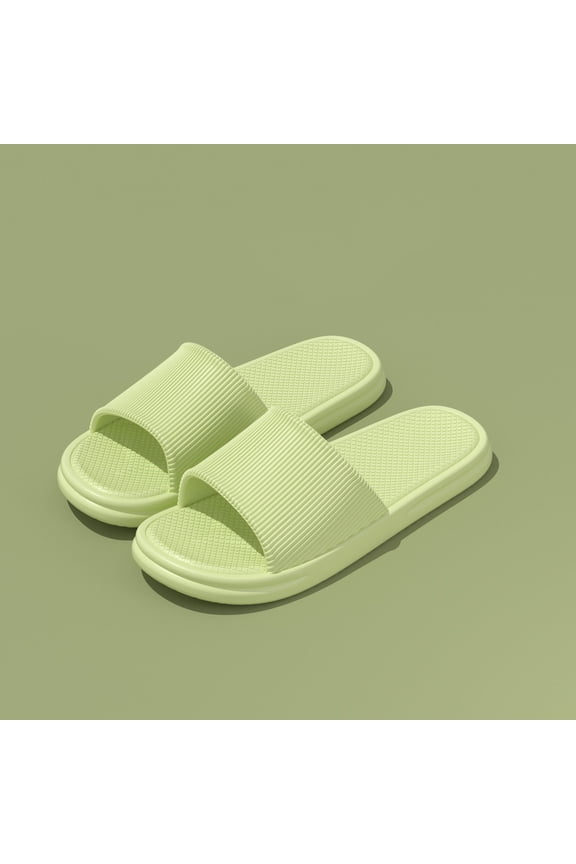 Women's and Men's Shower Shoes Quick-Dry Bathroom Slippers with EVA Non-Slip Sole for Indoor and Outdoor Use Green 5.5-6(36)