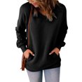 thumbnail image 1 of Fengqque Womens Fall Long Sleeve Shirts Basic Apparel Shirts Trendy V Neck Tshirt for Women Tops Black 10(XL), 1 of 9