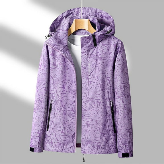 Fengqque Womens Fashionable and Comfortable Waterproof Ski Jacket 3-in-1 Windbreaker Winter Coat for Rain Snow Outdoor Hiking Purple M(M)