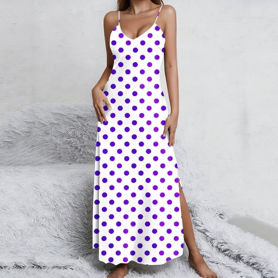 Fengqque Womens Maxi Dress Sleeveless V-neck Suspender Dress Summer Boho Wedding Guest Dress Midi Dresses Multicolor-G L(L)