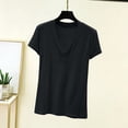 thumbnail image 1 of Fengqque Womens Modal T Shirts Short Sleeve V Neck Loose Breathable Plus Size Summer Tops Black M(M), 1 of 5