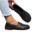 thumbnail image 1 of Fengqque Womens PU Leather Loafers Flats Shoes Round Toe Slip on Soft Dressy Loafer for Driving Walking Women Low Heel Shoes Black 5.5(36), 1 of 9