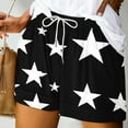 thumbnail image 1 of Fengqque Womens Shorts Elastic Waist Drawstring Printed Summer Beach Shorts with Pockets Black XXL(XXL), 1 of 5