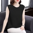 thumbnail image 1 of Fengqque Womens Tank Tops Summer Crew Neck Sleeveless Top Loose Fit Basic Solid Color Womens Camisole Black XXXXL(XXXXL), 1 of 9