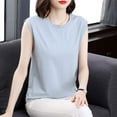 thumbnail image 1 of Fengqque Womens Tank Tops Summer Crew Neck Sleeveless Top Loose Fit Basic Solid Color Womens Camisole Light Blue XXXXL(XXXXL), 1 of 9